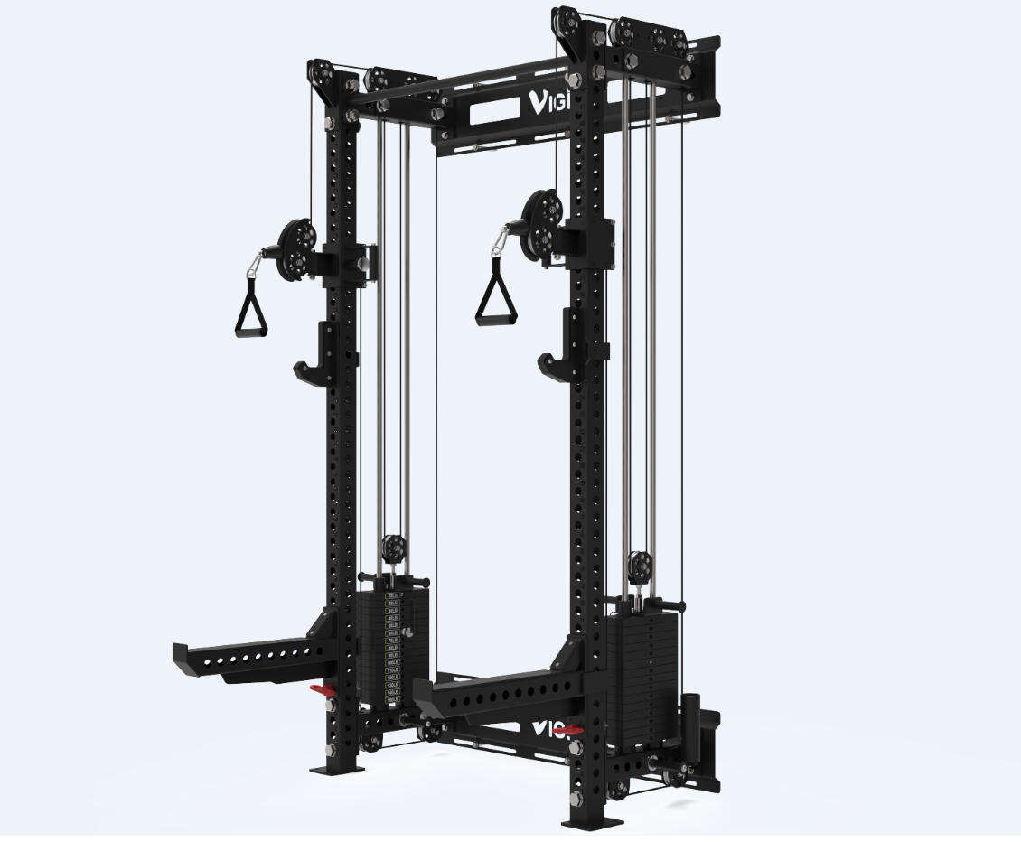 Power Squat Rack with Cables and Attachments Wall Mounted Adjustable thumbnail 4