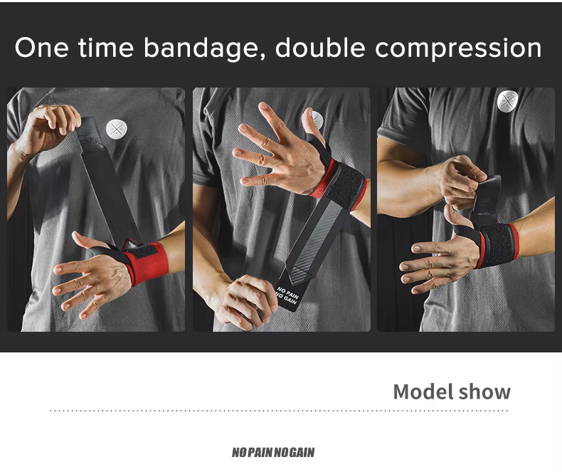 Gym Wrist Wraps Straps Double Layer Thumb Loop with Weight Lifting Protective Pad