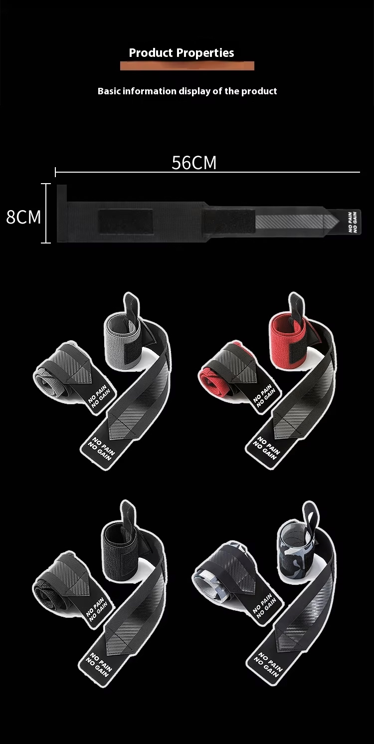 Gym Wrist Wraps Straps Double Layer Thumb Loop with Weight Lifting Protective Pad thumbnail 3